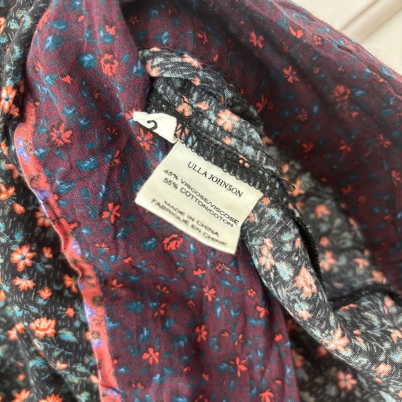 Ulla Johnson Cora Top Auburn Print Size 2 Patchwork Cottage Core Floral Bohemian - Picture 12 of 16